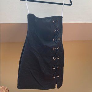 Black strapless lace up dress - by the way, xs